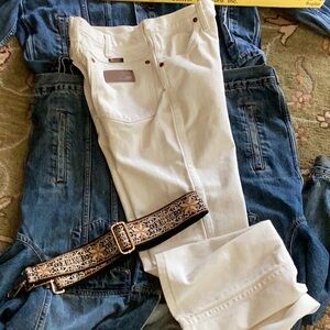 🤠 Wrangler VINTAGE High Waist WHITE JEANS 29 X 32   NWOT